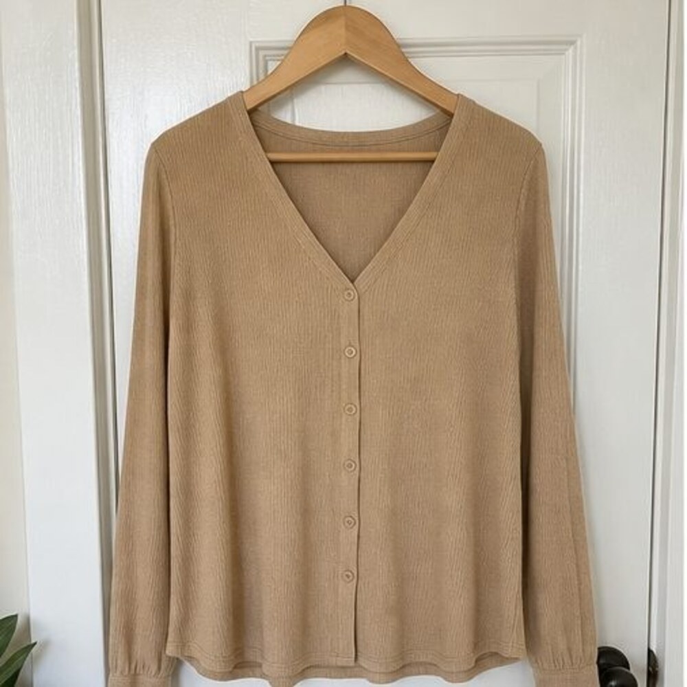Camel Pleated Blouse